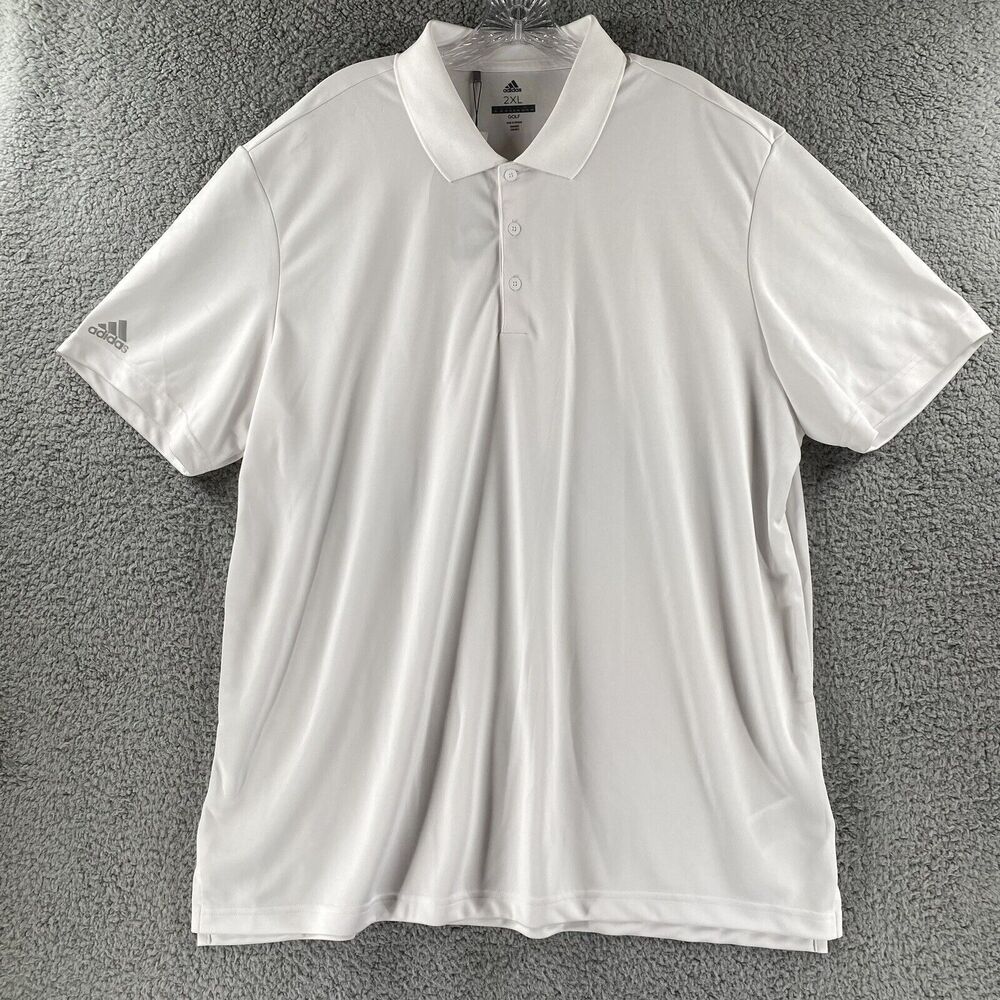 NWT Mens Adidas adi perf polo White 2XL Type Golf Shirt 50spf